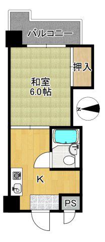 クレストJ(1DK/7階)の間取り写真
