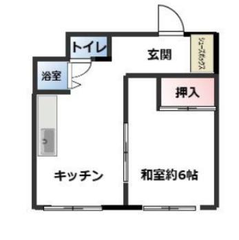 谷田ビル(1DK/4階)の間取り写真