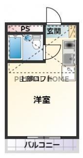 アップルハウスYASUDA(ワンルーム/2階)の間取り写真