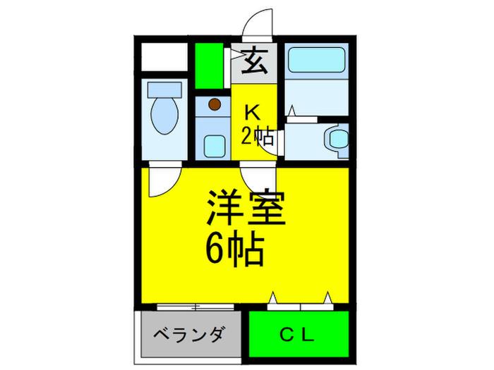ファミリーハイツ(1K/3階)の間取り写真