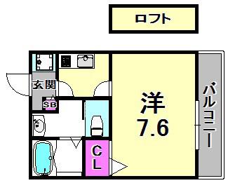 ジョリエーメゾン(1K/1階)の間取り写真
