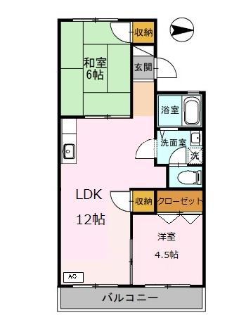 ホワイトタウン(2LDK/1階)の間取り写真