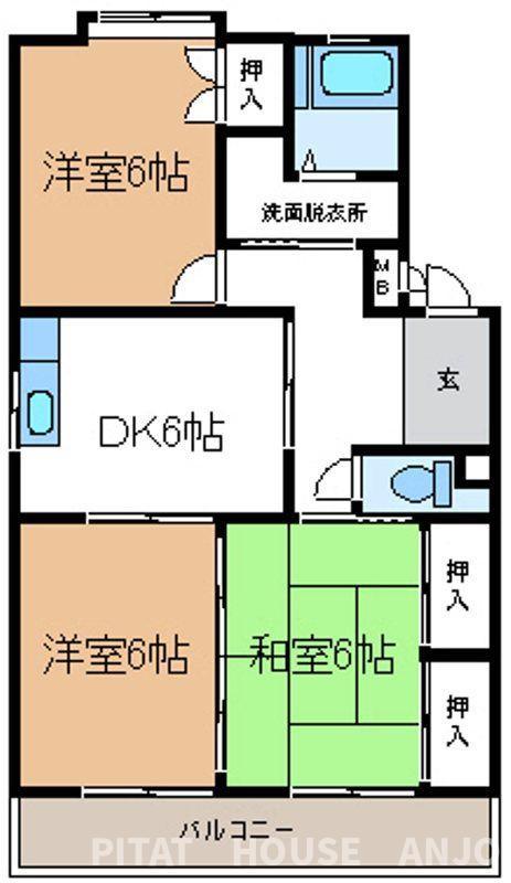 サンライズベル(3DK/4階)の間取り写真