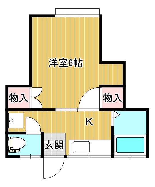 ハイツ松鷹(1K/2階)の間取り写真