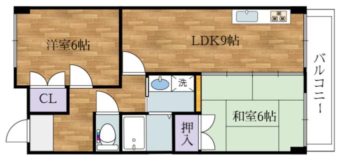 スプルースコート(2LDK/1階)の間取り写真