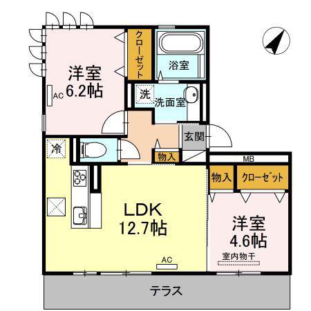プリマベーラ(2LDK/1階)の間取り写真