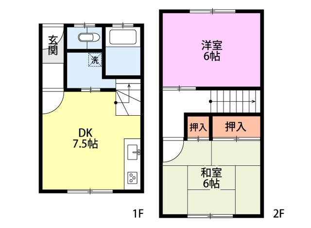 グリーンハイツ(2DK/1階)の間取り写真