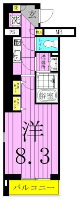 WING(1K/1階)の間取り写真