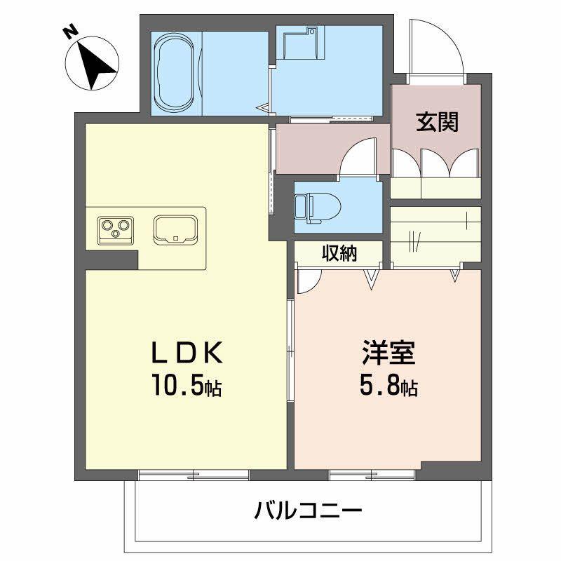 ベレオ アトリエール住吉(1LDK/3階)の間取り写真