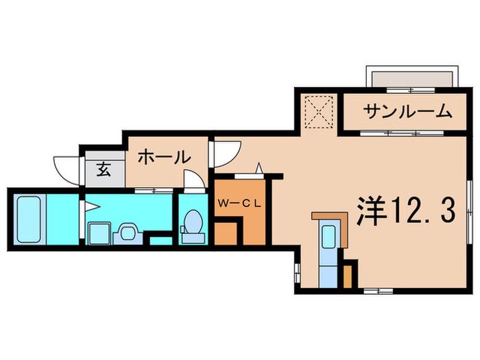 エクレール古結VI(ワンルーム/1階)の間取り写真