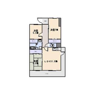 ハイライズ鴨田(3LDK/3階)の間取り写真
