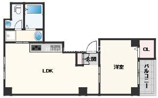 GRACEMAISONTANIMACHI6(1LDK/6階)の間取り写真