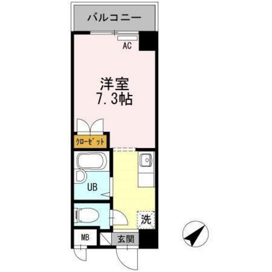エクレール(ワンルーム/3階)の間取り写真