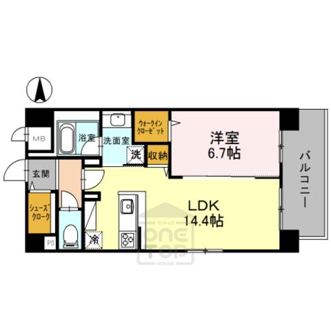 クレッシェンドⅤ(1LDK/2階)の間取り写真