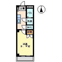 プランドールかの里(1K/2階)の間取り写真