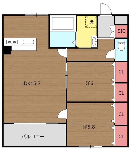 ALTE MEISTER DIANA イースト(2LDK/3階)の間取り写真