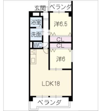 メゾンドオーシマ(2LDK/3階)の間取り写真
