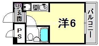ライオンズマンション三宮(ワンルーム/3階)の間取り写真