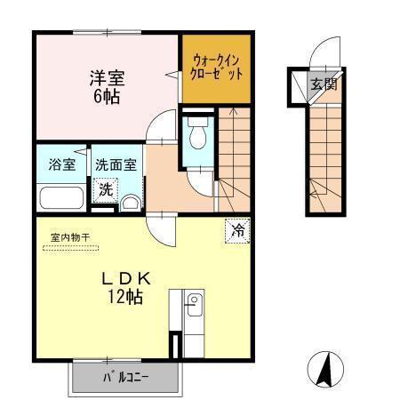 サンスクエア(1LDK/2階)の間取り写真
