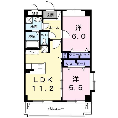 バームファミリー(2LDK/4階)の間取り写真