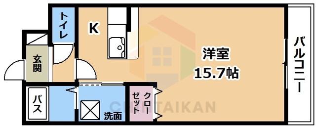 CYGNUS・N(ワンルーム/1階)の間取り写真