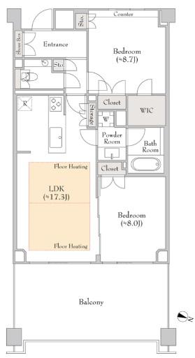 DASH LIVING AOYAMA(2LDK/7階)の間取り写真