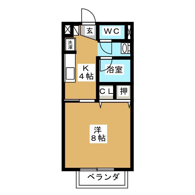 SURPLUS カメヤマ B(1K/2階)の間取り写真