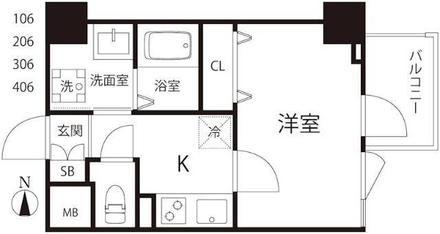 TRIMESTORIEL(1K/1階)の間取り写真
