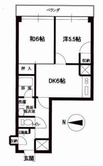 桜台パインクレスト(2DK/9階)の間取り写真