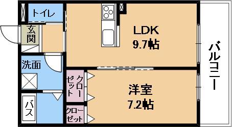 ベルメゾンF I(1LDK/1階)の間取り写真