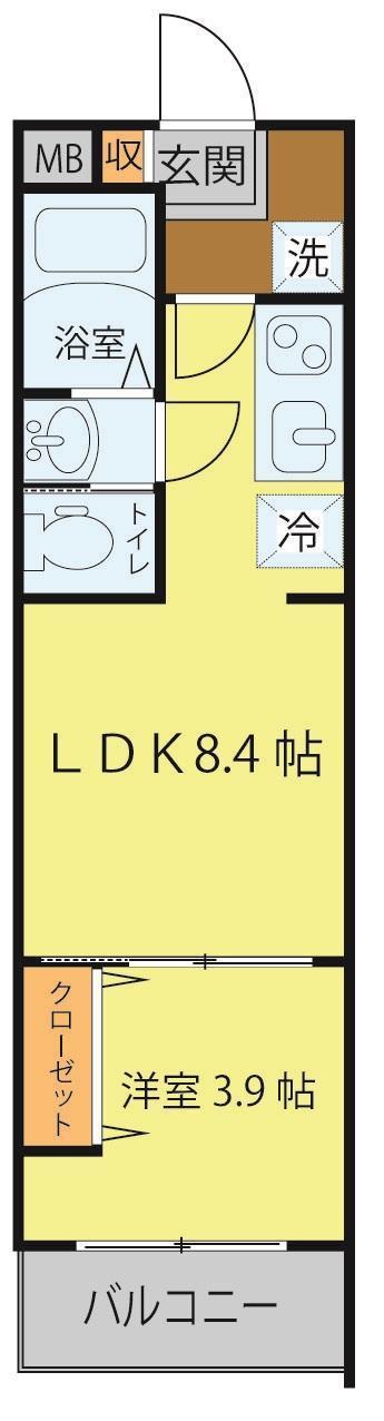 ココリ柏木(1LDK/3階)の間取り写真