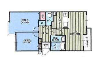 ヴェナビスタ三原(2LDK/3階)の間取り写真