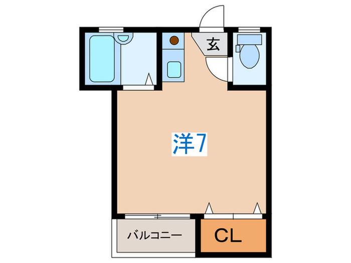 ベルフレール(ワンルーム/2階)の間取り写真