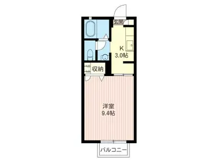 コモンシティー(1K/2階)の間取り写真