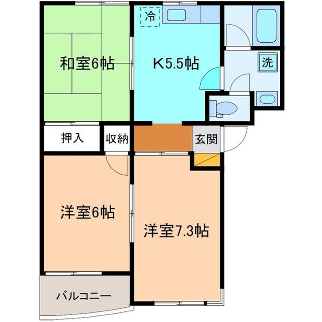 メゾン旭平(3K/3階)の間取り写真