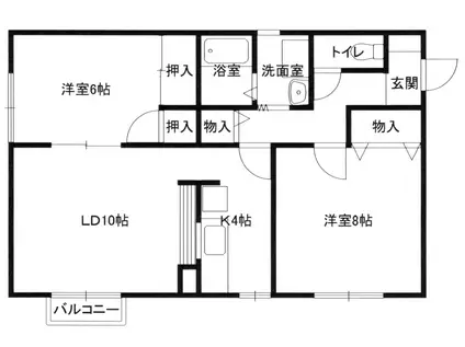 セジュール横森(2LDK/2階)の間取り写真