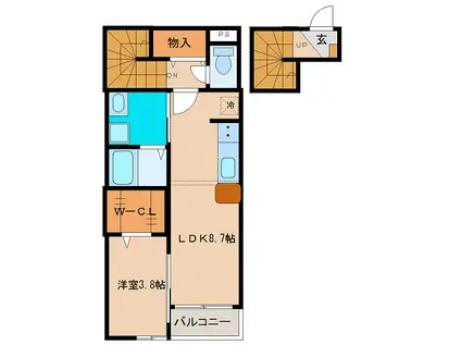 AVANTI長町(1LDK/2階)の間取り写真