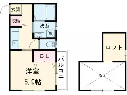 ブリーゼ高石(1K/1階)の間取り写真