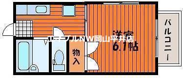 ハイツノア A(1K/2階)の間取り写真