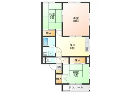 メゾン桜川(3DK/2階)の間取り写真