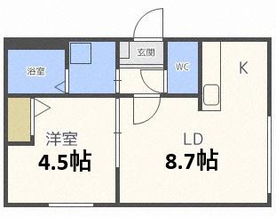 トラストコートひばりが丘(1LDK/1階)の間取り写真