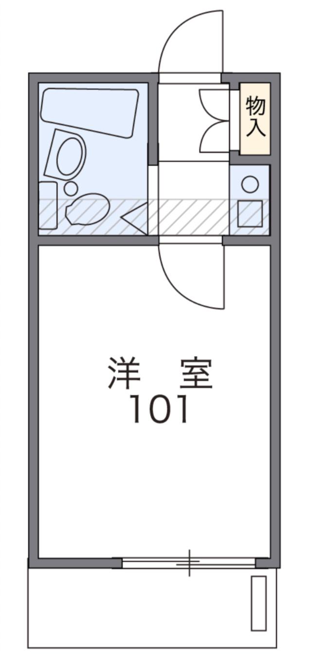ルーチェ西原(1K/2階)の間取り写真