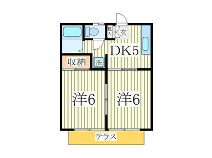 グランドハイツコタケ(2DK/1階)の間取り写真