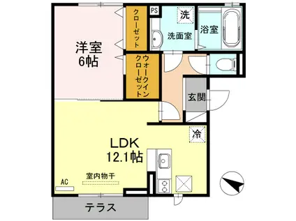 エトワール 103(1LDK/1階)の間取り写真