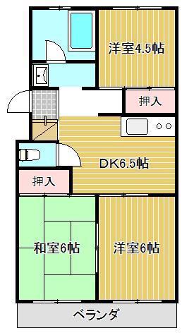 リバーサイドマンションII(3DK/5階)の間取り写真