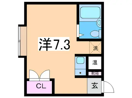 ベルトピア新潟4(ワンルーム/2階)の間取り写真