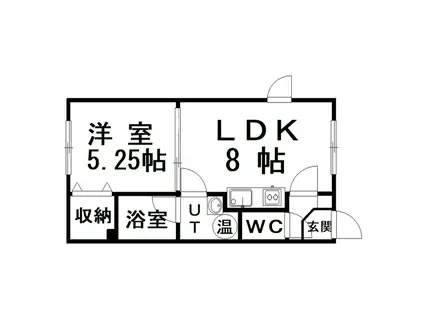 ミントミルキーウェイ(1LDK/2階)の間取り写真