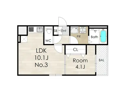 AVANTIO HIRANOICHIMACHI(1LDK/3階)の間取り写真