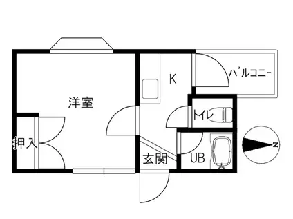 マゼンダ賢坂辻(1K/2階)の間取り写真
