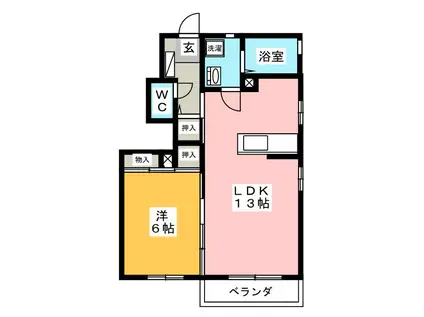 シャーメゾン モレ A棟(1LDK/1階)の間取り写真